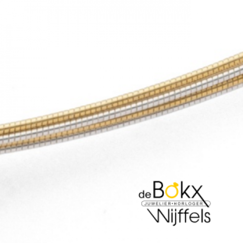 zilver goud spang Bastiaan inverun met stalen kern 45cm - 600350 zilver goud spang Bastiaan inverun met stalen kern 45cm - 600350