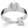 Ring met witte topaas in zilver met glanzend oppervlak maat 52 - 600361