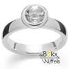 Ring met witte topaas in zilver met glanzend oppervlak maat 52 - 600361 Ring met witte topaas in zilver met glanzend oppervlak maat 52 - 600361