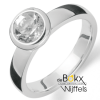 Ring met witte topaas in zilver met glanzend oppervlak maat 52 - 600361