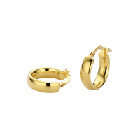 oorringen goud massief Ovaal met zilvren kern Fjory 10mm - 601220 oorringen goud massief Ovaal met zilvren kern Fjory 10mm - 601220