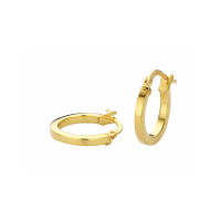 gouden oorringen vierkante buis met zilveren kern Fjory oorring 10mm - 601222