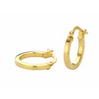 gouden oorringen vierkante buis met zilveren kern Fjory oorring 10mm - 601222