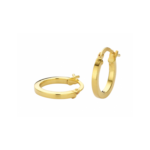 gouden oorringen vierkante buis met zilveren kern Fjory oorring 10mm - 601222 gouden oorringen vierkante buis met zilveren kern Fjory oorring 10mm - 601222