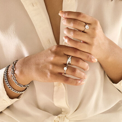 ring zilver met zirkonia "halo" maat 56 met emerald zirkonia - 600370