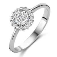 halo ring in zilver met zirkonia maat 56 - 600371