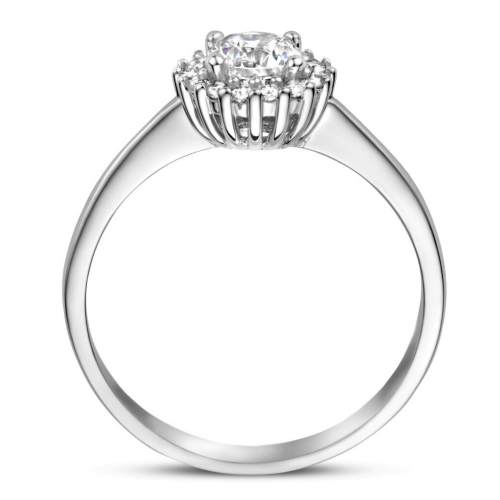 halo ring in zilver met zirkonia maat 56 - 600371