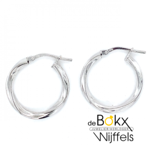 oorringen zilver gedraaid 20mm - 600374 oorringen zilver gedraaid 20mm - 600374