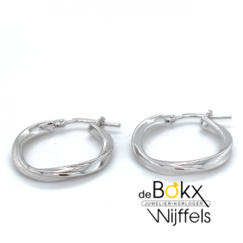oorringen zilver gedraaid 20mm - 600374 oorringen zilver gedraaid 20mm - 600374