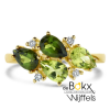 gouden ring met groen (toermalijn, peridot en diamant 0.06ct h si) maat 56 - 600409 gouden ring met groen (toermalijn, peridot en diamant 0.06ct h si) maat 56 - 600409