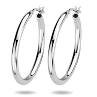 Zilveren oorbellen (grote ringen) 30mm - 600411