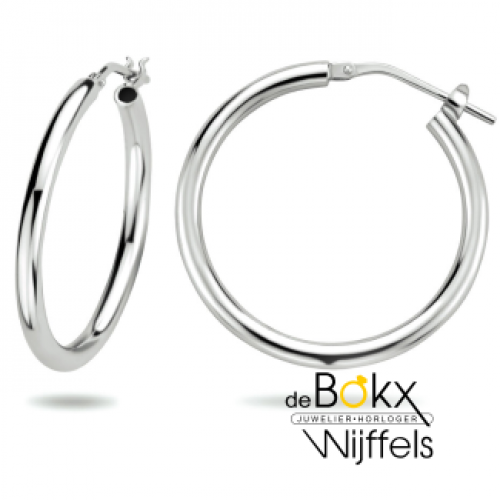 Zilveren oorbellen (grote ringen) 30mm - 600411 Zilveren oorbellen (grote ringen) 30mm - 600411