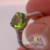 gouden ring met diamant en groene piridoot maat 54 - 600414