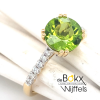 gouden ring met diamant en groene piridoot maat 54 - 600414