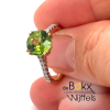gouden ring met diamant en groene piridoot maat 54 - 600414 gouden ring met diamant en groene piridoot maat 54 - 600414