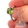 gouden ring met diamant en groene piridoot maat 54 - 600414