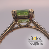 gouden ring met diamant en groene rechthoekige peridoot maat 55 - 600415