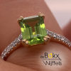 gouden ring met diamant en groene rechthoekige peridoot maat 55 - 600415 gouden ring met diamant en groene rechthoekige peridoot maat 55 - 600415