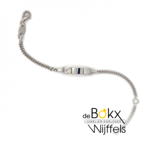 Zilveren kinds graveerarmband met hartje in zilver 11-13cm - 600441 Zilveren kinds graveerarmband met hartje in zilver 11-13cm - 600441