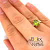 gouden ring met diamant en groene piridoot maat 55 - 600443