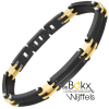 armband heren zwart staal en goud kleurig - 600445