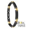 armband heren zwart staal en goud kleurig - 600445