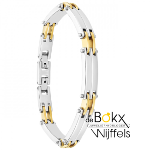armband heren in staal en goud kleurig - 600446 armband heren in staal en goud kleurig - 600446