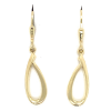 Gouden oorhangers met een krul/ ovaal - 600448