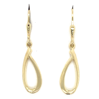 Gouden oorhangers met een krul/ ovaal - 600448 Gouden oorhangers met een krul/ ovaal - 600448