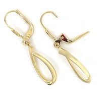 Gouden oorhangers met een krul/ ovaal - 600448 Gouden oorhangers met een krul/ ovaal - 600448