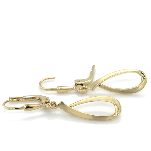 Gouden oorhangers met een krul/ ovaal - 600448