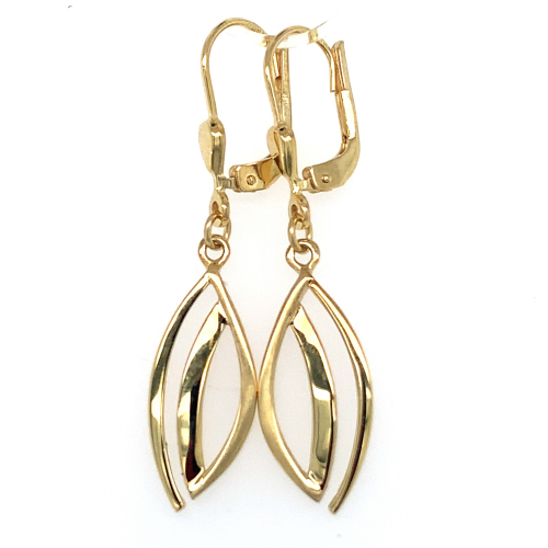 Gouden oorhangers fantasie krul/ ovaal - 600449