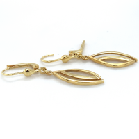 Gouden oorhangers fantasie krul/ ovaal - 600449 Gouden oorhangers fantasie krul/ ovaal - 600449