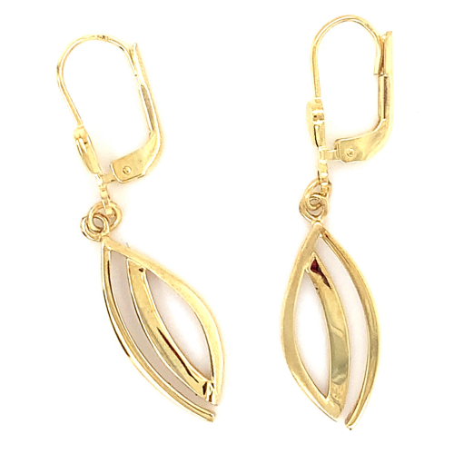 Gouden oorhangers fantasie krul/ ovaal - 600449