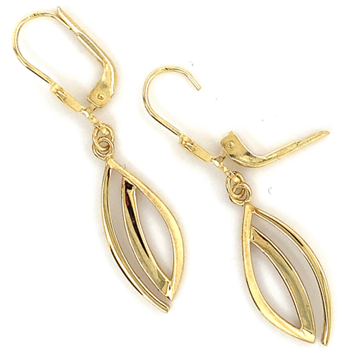 Gouden oorhangers fantasie krul/ ovaal - 600449