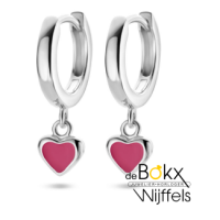 oorringen met een roze hartje eronder - 600499 oorringen met een roze hartje eronder - 600499