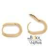 Geel gouden oorbellen U-vorm met zirkonia steentjes - 600500