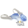 Zilver oorbellen met zirkonia Carezza pera licht blauw - 600504