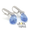 Zilver oorbellen met zirkonia Carezza pera licht blauw - 600504