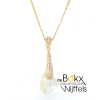 Zilver vergulde ketting en hanger Carezza met zirkonia en mop parel - 600508 Zilver vergulde ketting en hanger Carezza met zirkonia en mop parel - 600508