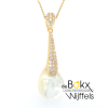 Zilver vergulde ketting en hanger Carezza met zirkonia en mop parel - 600508 Zilver vergulde ketting en hanger Carezza met zirkonia en mop parel - 600508