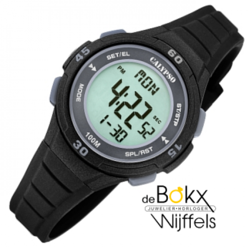 Kinderhorloge digitaal Calypso zwart grijs - 600517 Kinderhorloge digitaal Calypso zwart grijs - 600517