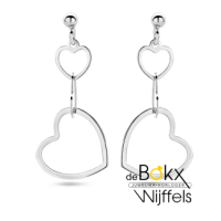 zilveren oorhangers met een hartjes - 600521 zilveren oorhangers met een hartjes - 600521