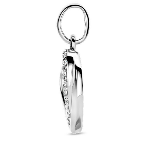 zilveren hart hanger met zirkonia - 600533