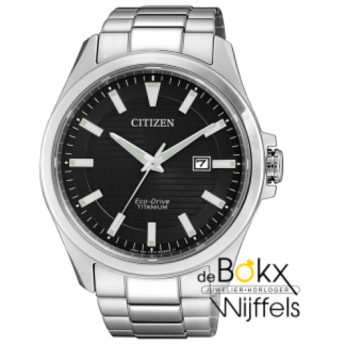 citizen heren horloge titanium met datum BM7470-84E - 600538