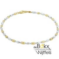 armband goud met staafjes 2mm breed 19cm lang - 600549 armband goud met staafjes 2mm breed 19cm lang - 600549
