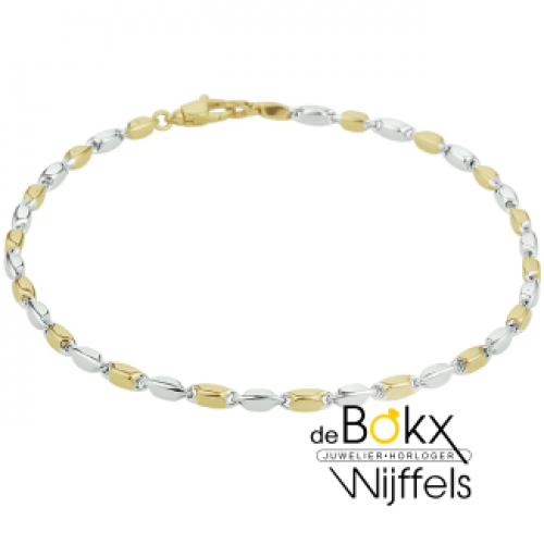 armband goud met staafjes 2mm breed 19cm lang - 600549 armband goud met staafjes 2mm breed 19cm lang - 600549