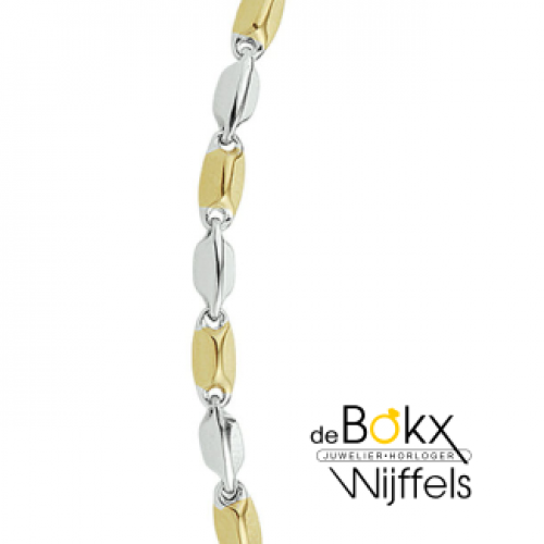 armband goud met staafjes 2mm breed 19cm lang - 600549 armband goud met staafjes 2mm breed 19cm lang - 600549