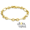 gouden armband met een fantasie schakel van 6,5 mm en 19 cm lang - 600552