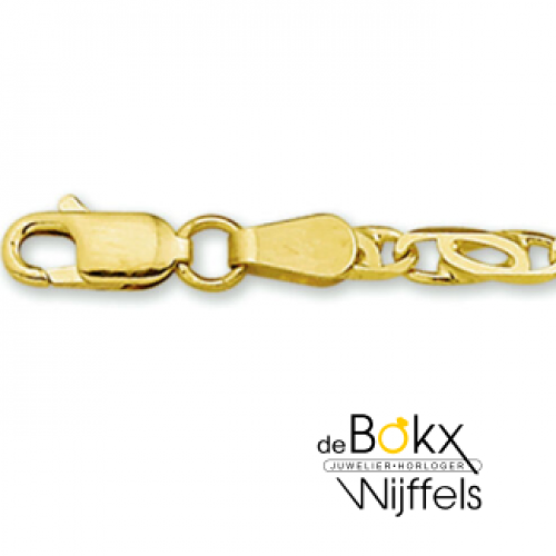 armband goud met valkenoog schakels 3,0 mm 18cm lang - 600555 armband goud met valkenoog schakels 3,0 mm 18cm lang - 600555